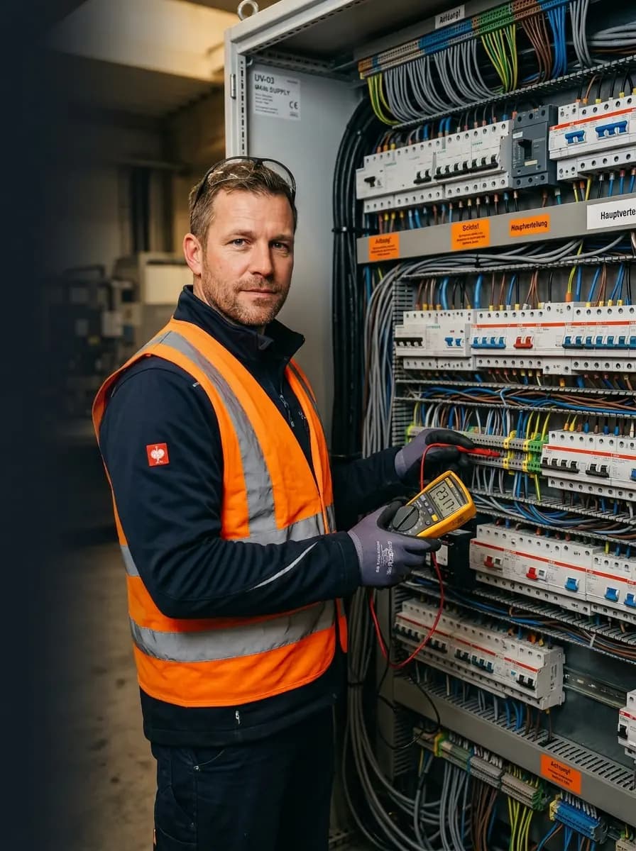 Elektrofachkraft bei der DGUV-V3-Prüfung